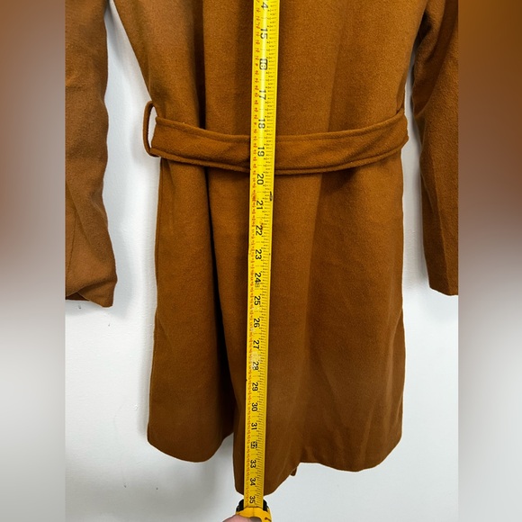 Camel Brown Belted Microfleece Coat - Picture 7 of 7